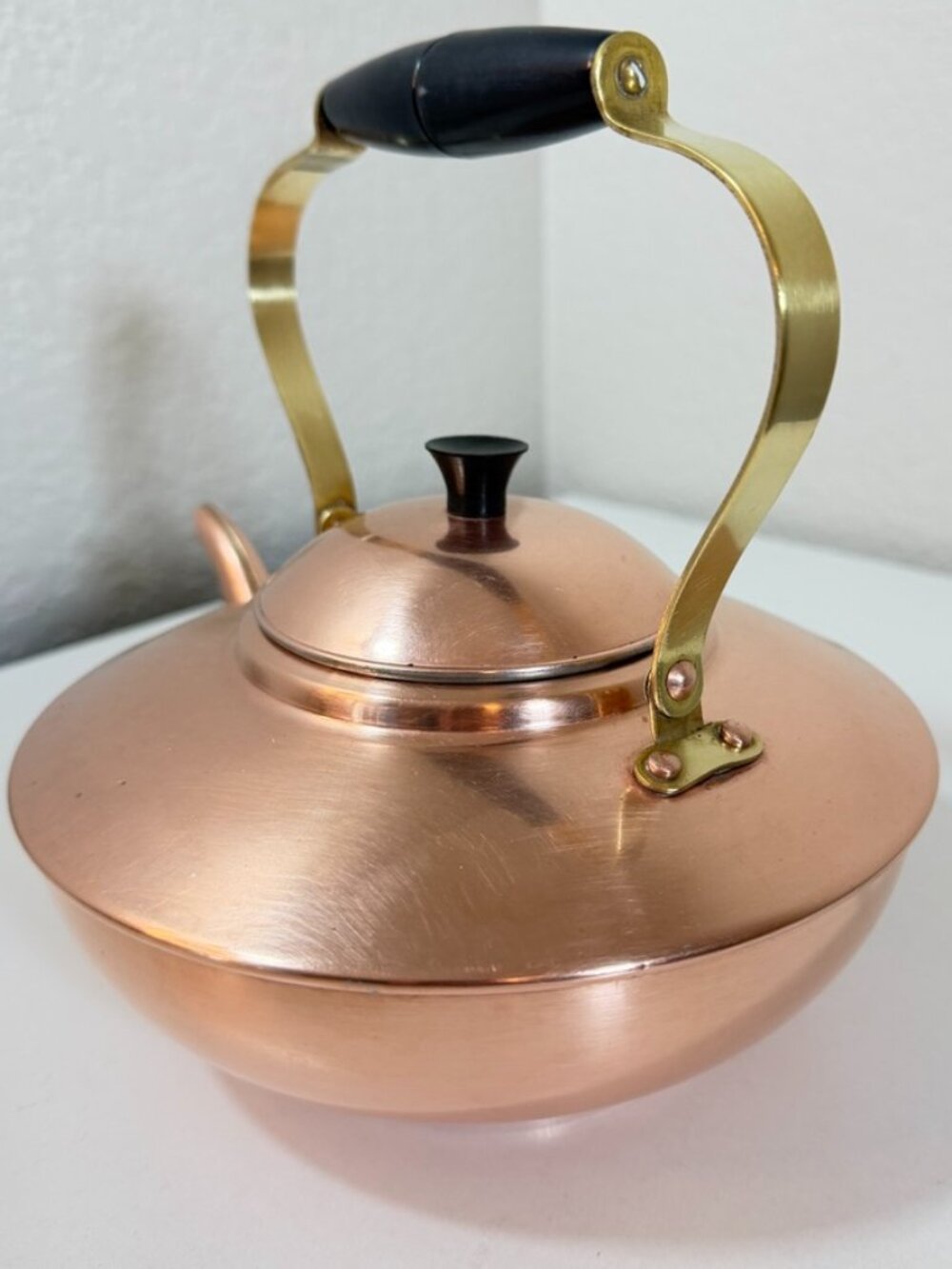 Vintage Douro B&M Copper Kettle w/ Brass & Plastic Handle Small/ 6 cups Portugal - Picture 7 of 16
